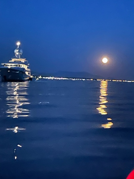 Sailing By A Full Moon Print