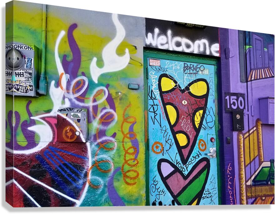 Welcome Street Art Canvas Print