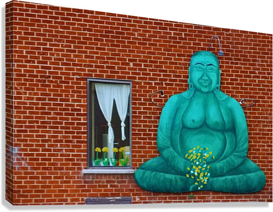 Buddha With Flowers Canvas Print