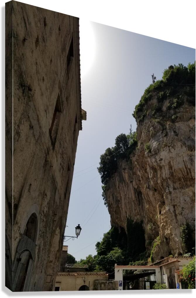 A City Built Amongst Mountains Canvas Print