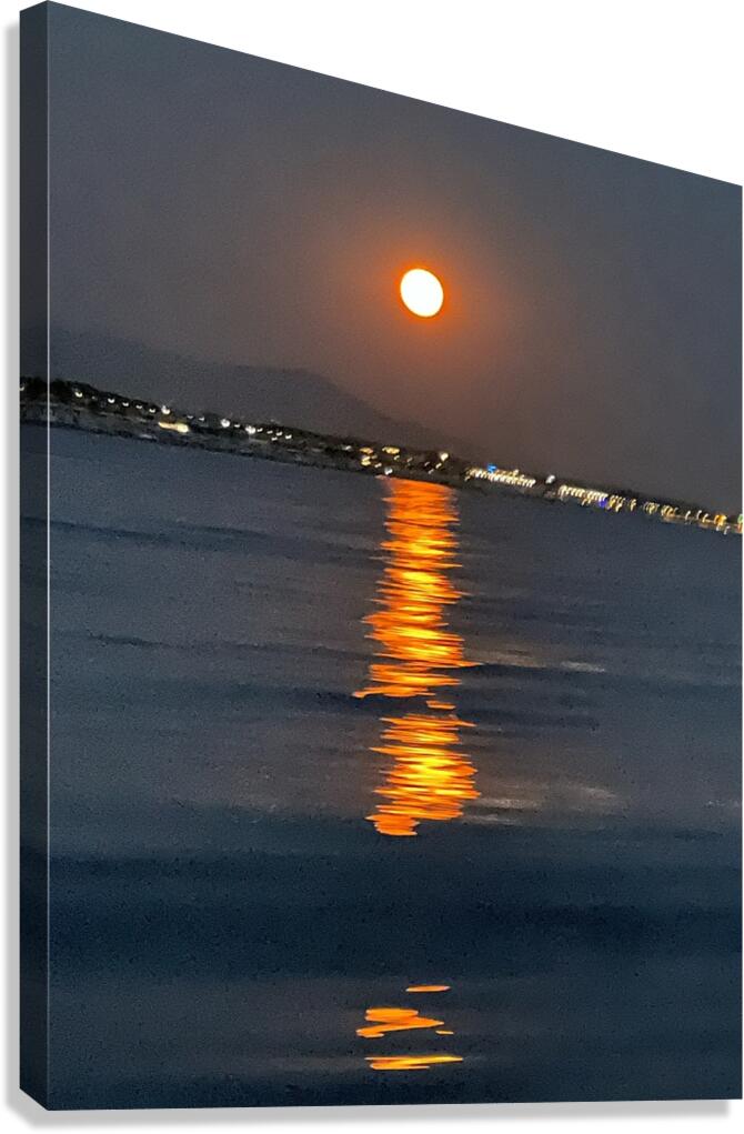 Full Moon At Sea Canvas Print