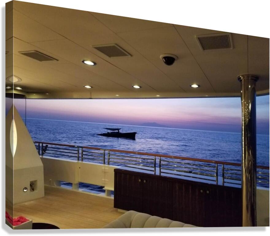 Boats On A Blue Sea Canvas Print