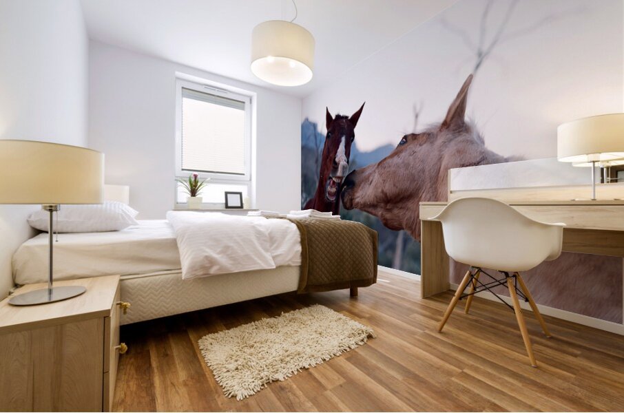 Horses Sparring Mural print