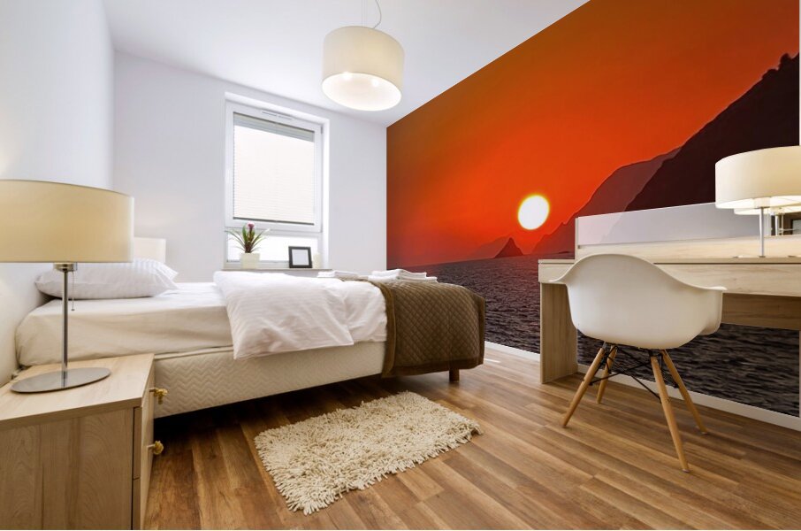 Sunset in Ponza Mural print