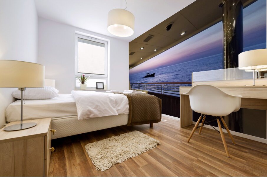 Boats On A Blue Sea Mural print