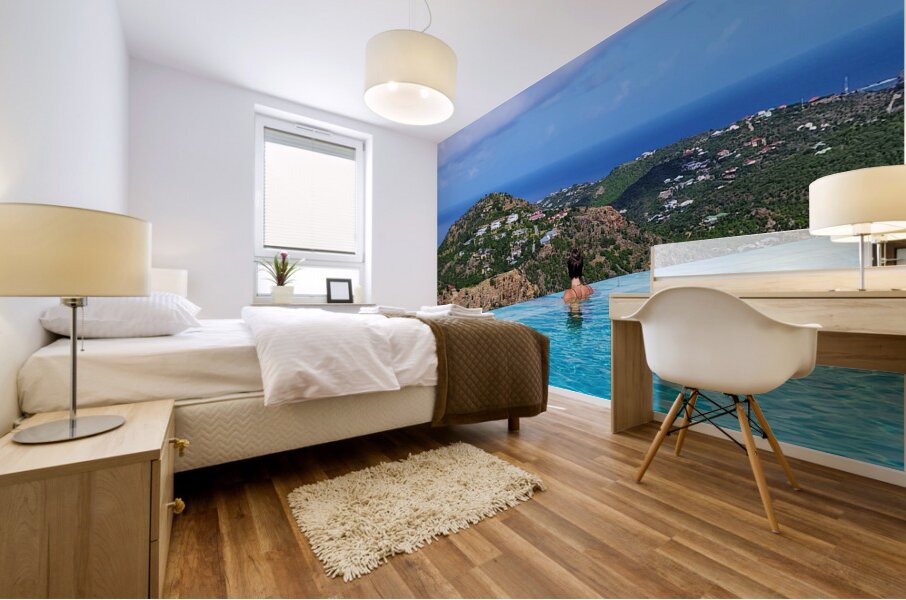 Poolside Views of St Barths Mural print