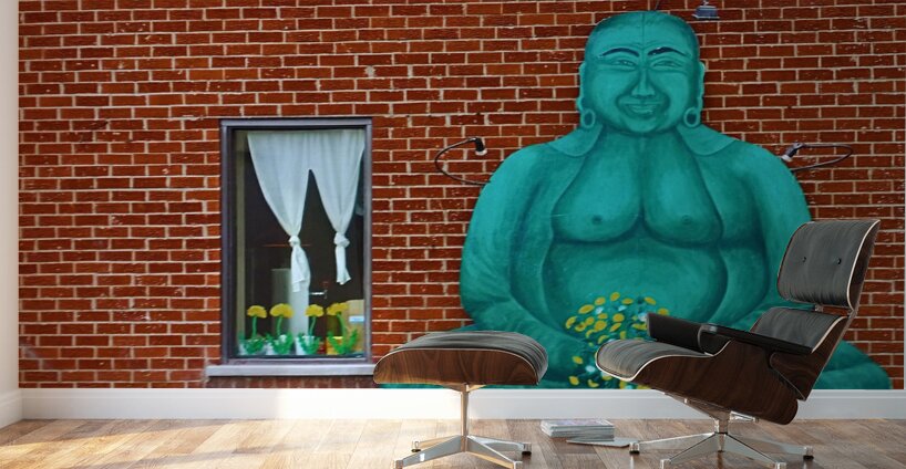 Buddha With Flowers Wall Murals