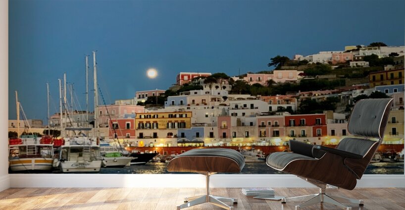 Full Moon Over Ponza Wall Murals