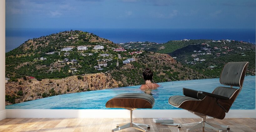 Poolside Views of St Barths Wall Murals