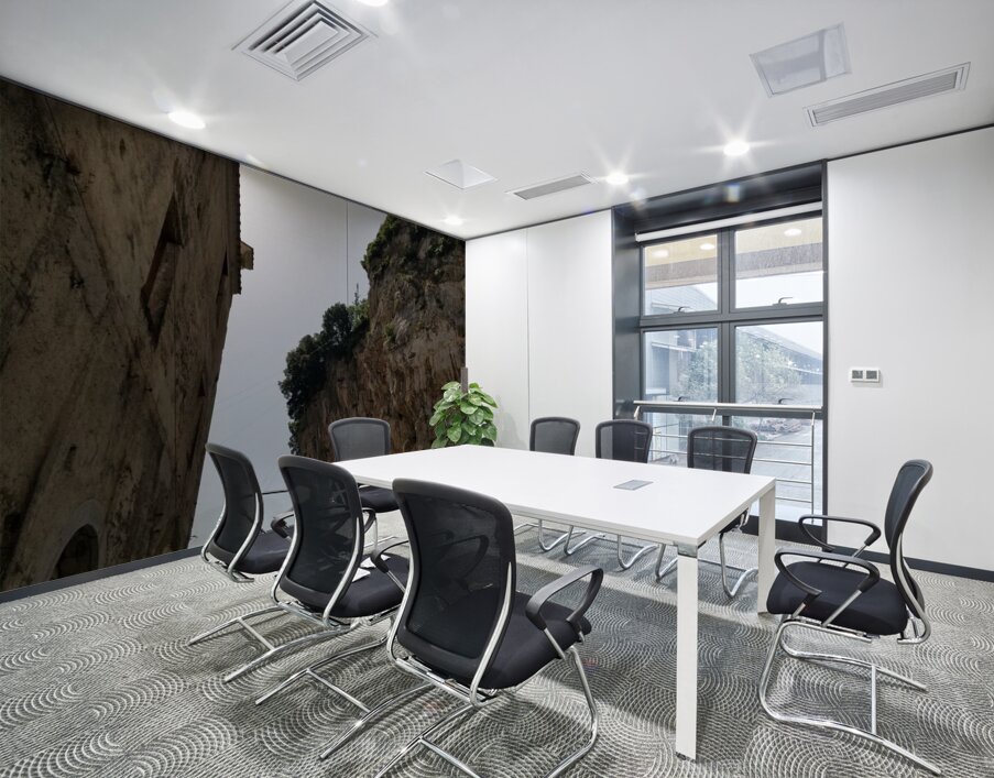 A City Built Amongst Mountains Wall Printing