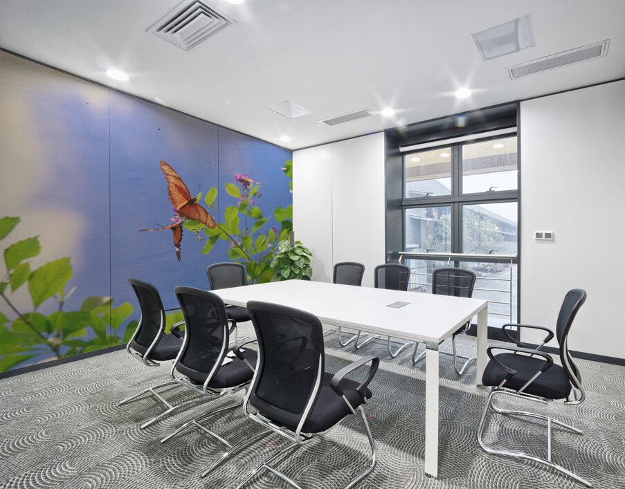 Orange butterflies playing Wall Printing