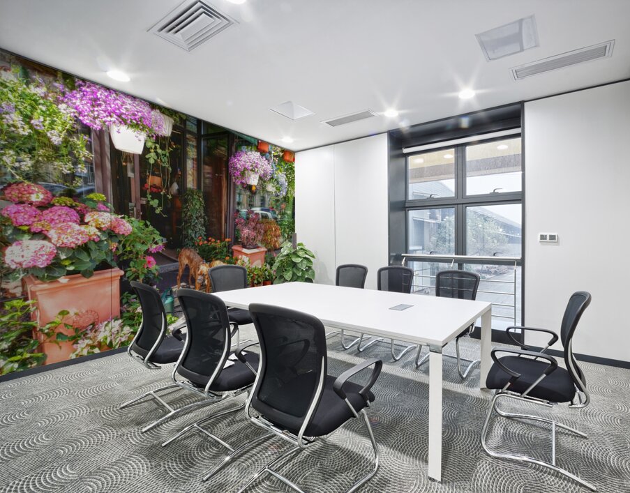 2 Dogs in the Flower Shop Wall Printing