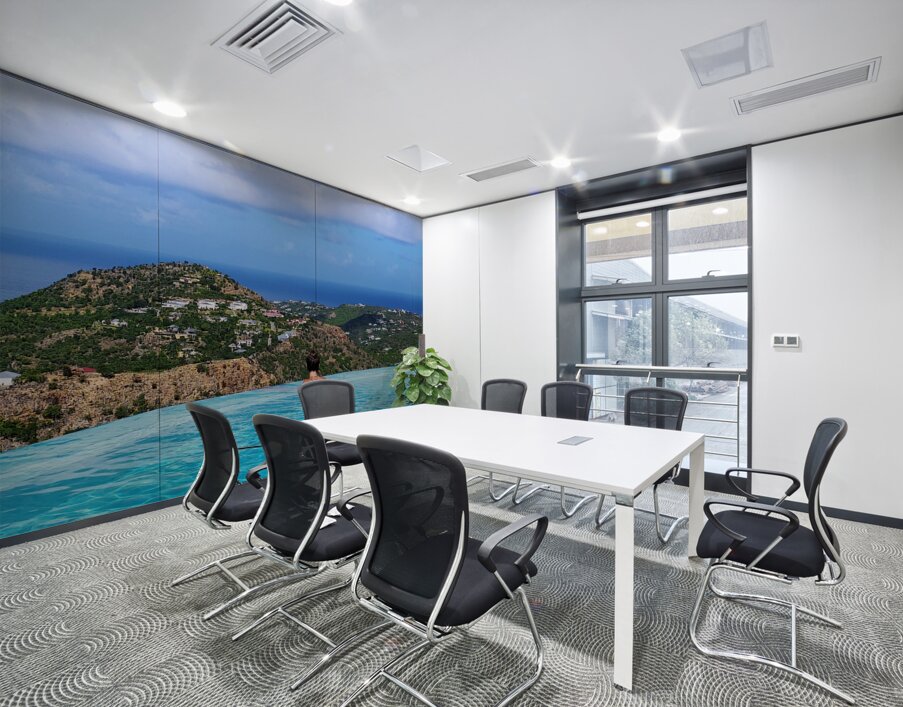 Poolside Views of St Barths Wall Printing