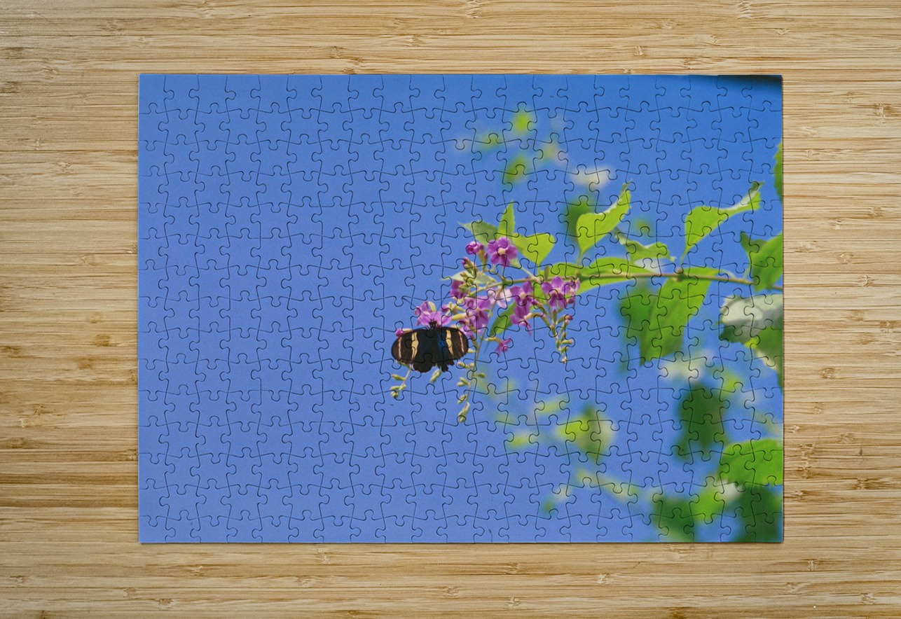 Black butterfly flower love Bonnies Wall Art Puzzle printing